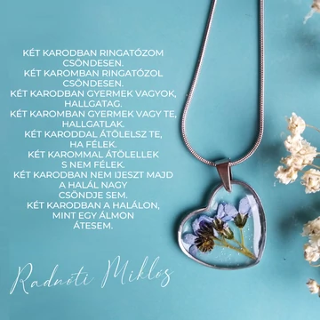 Nefelejcs szívmedál