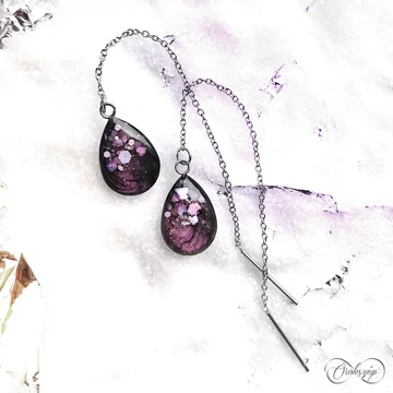 sötétpink fülbevaló