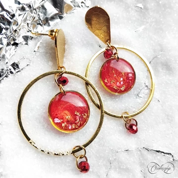 tűzpiros fülbevaló