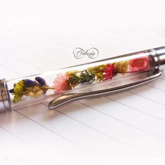 Vadvirágos ezüst golyóstoll