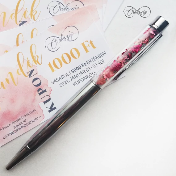 Rózsaszín mámor ezüst golyóstoll