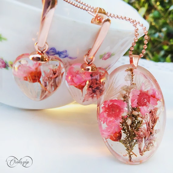 Rosé álom szív fülbevaló