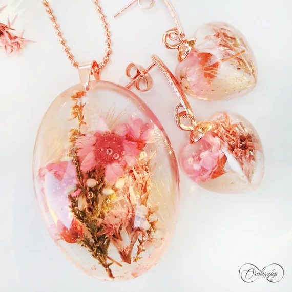 Rosé álom szív fülbevaló