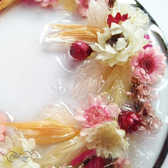 Pink virágkoszorú kicsi falikép