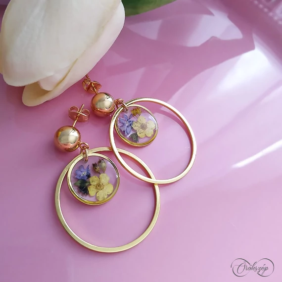 KIS LENCSE ARANY KARIKÁVAL /3 cm karika, teljes hossz 3,8 cm/