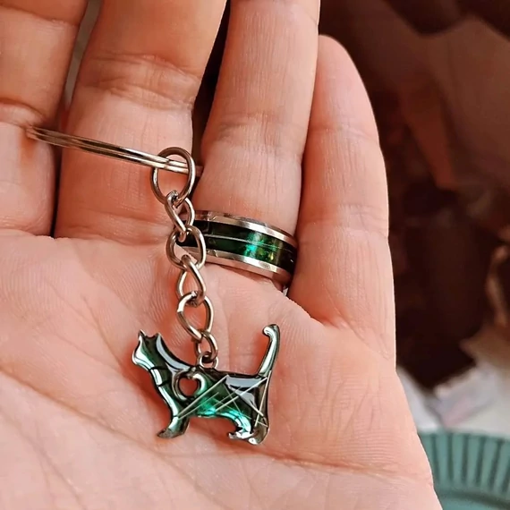 5. Acél alap, jáde  szinezéssel, macskabajusszal